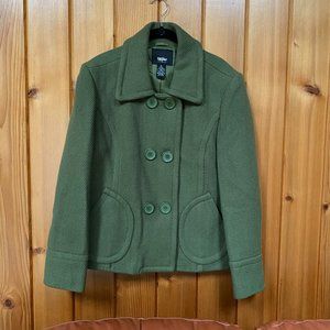 Green Mossimo Double Breasted Pea Coat - LIKE NEW!!